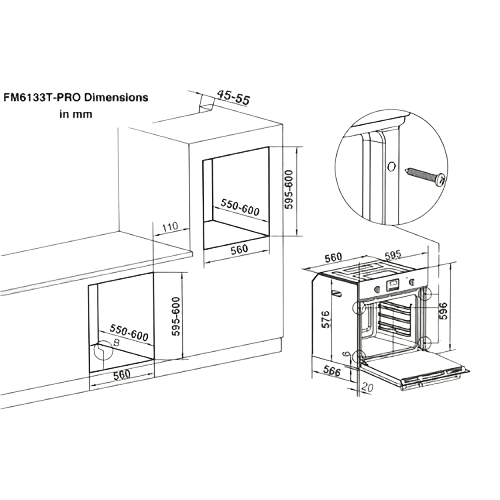 FM6133T-PRO Built-in Multifunction Oven with an Air Fryer