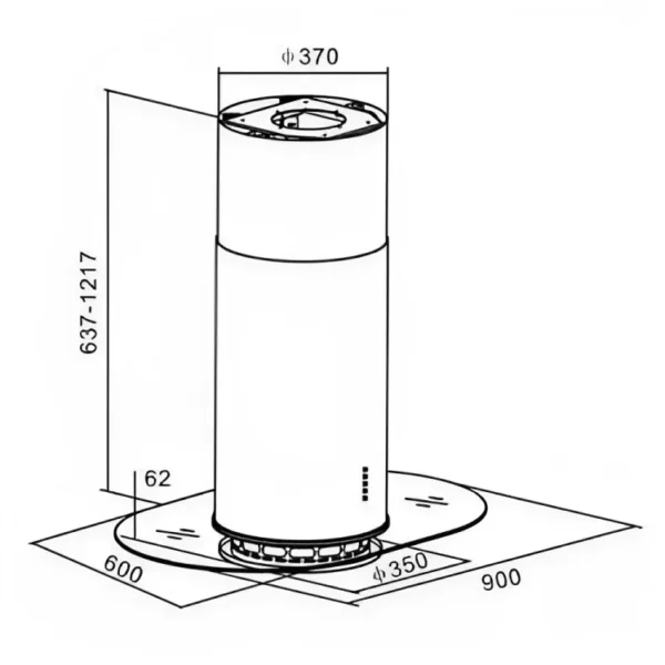 H98.9M Island Chimney Hood